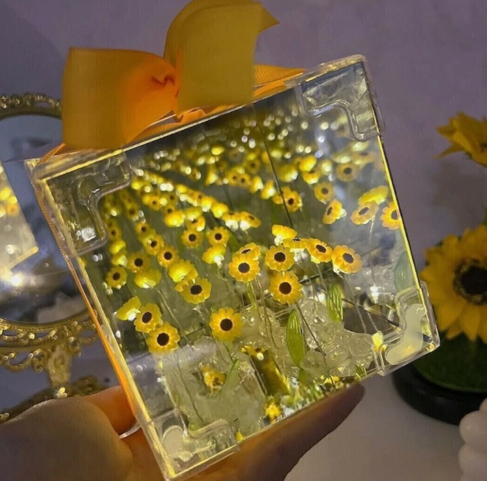 Cubo Espejo Mágico de Girasoles Infinitos