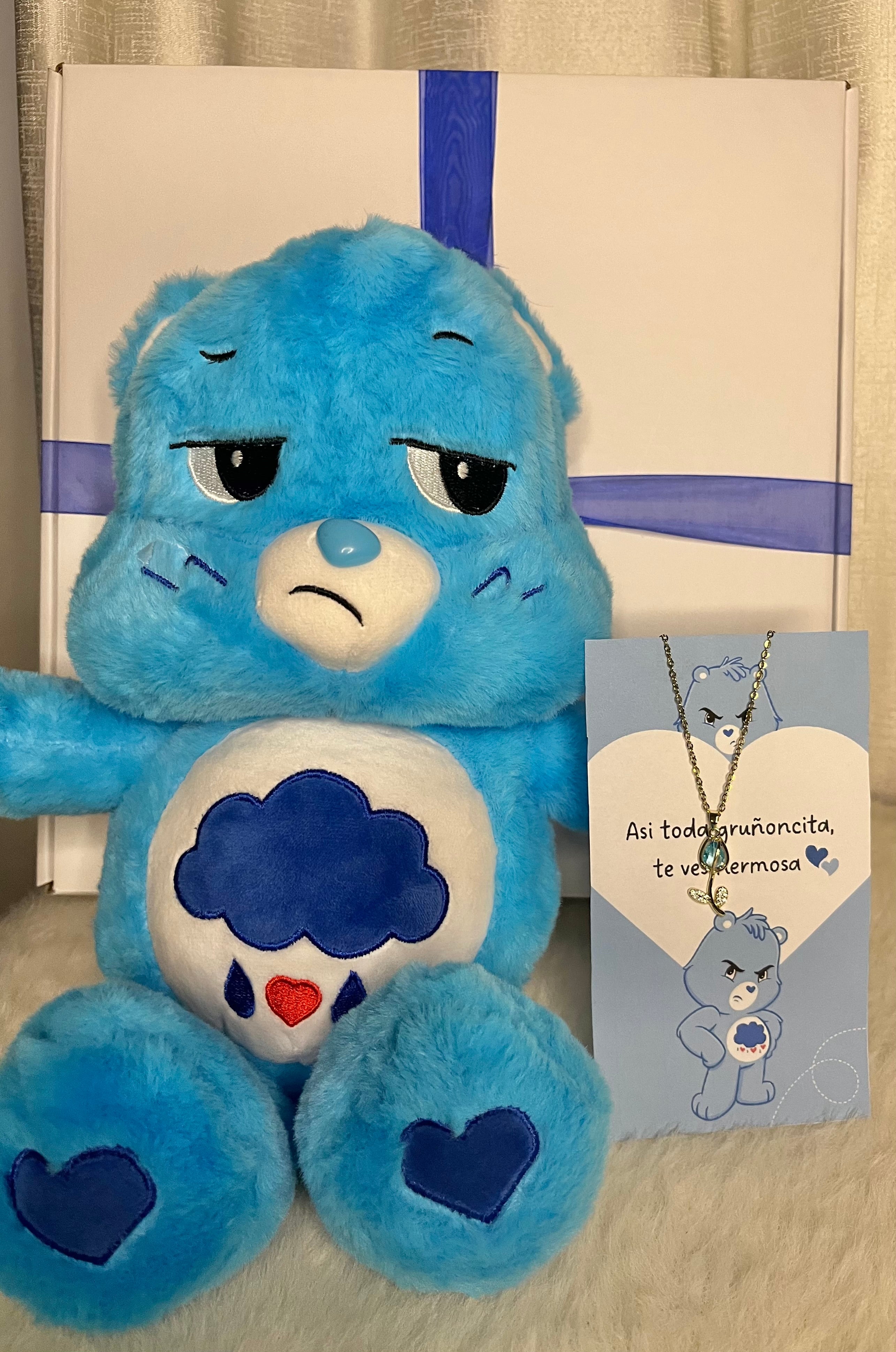 Oso Gruñoncito + Collar Tulipan🩵